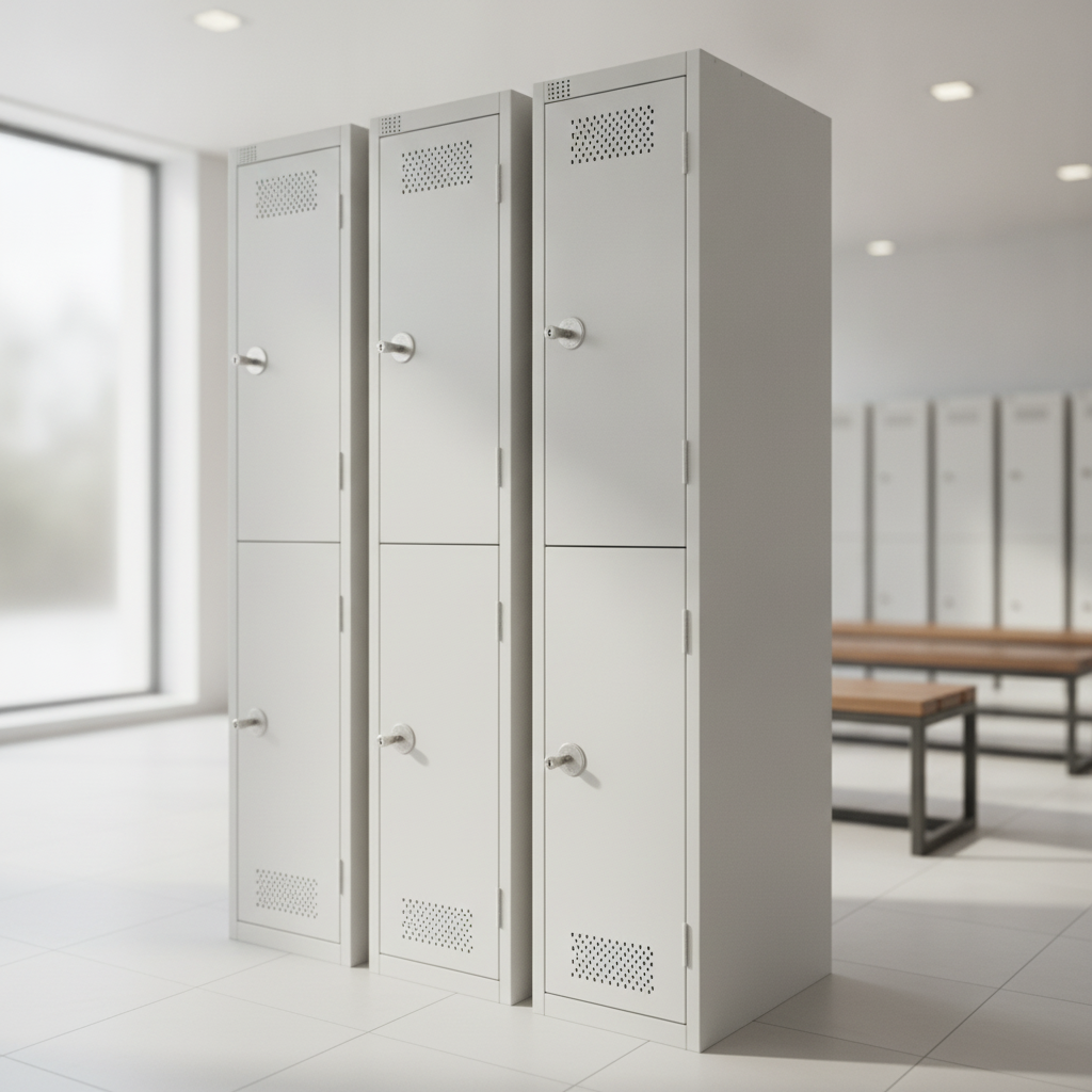 Powder Coated Steel Double Door Lockers 450mm Deep for High Traffic Areas