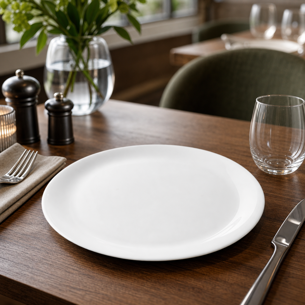 Plates 250mm Porcelain for Casual Dining (Pack of 12)