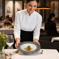 Wide Rim Porcelain Bowl in Charcoal Black for Elegant Dining