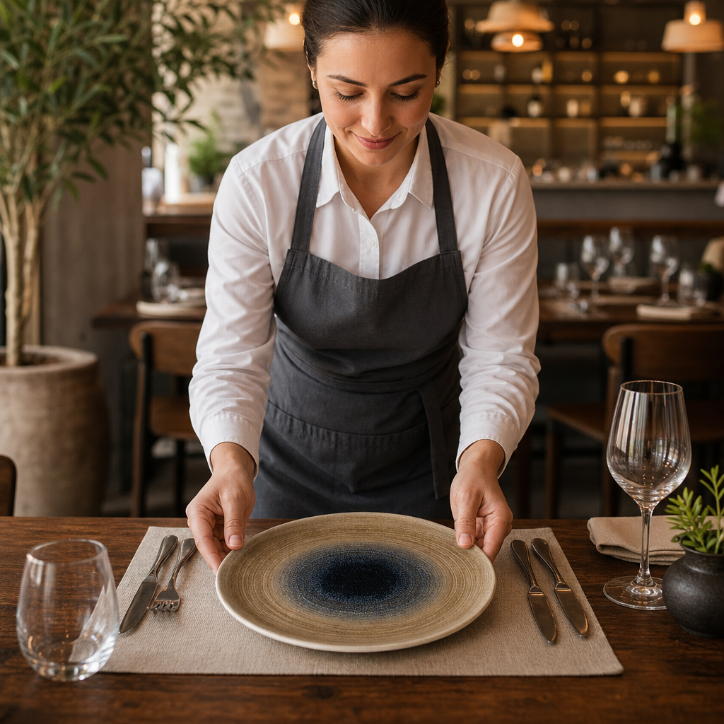 Round Plates 264mm Vitrified Ceramic for Rustic Dining (Pack of 12)