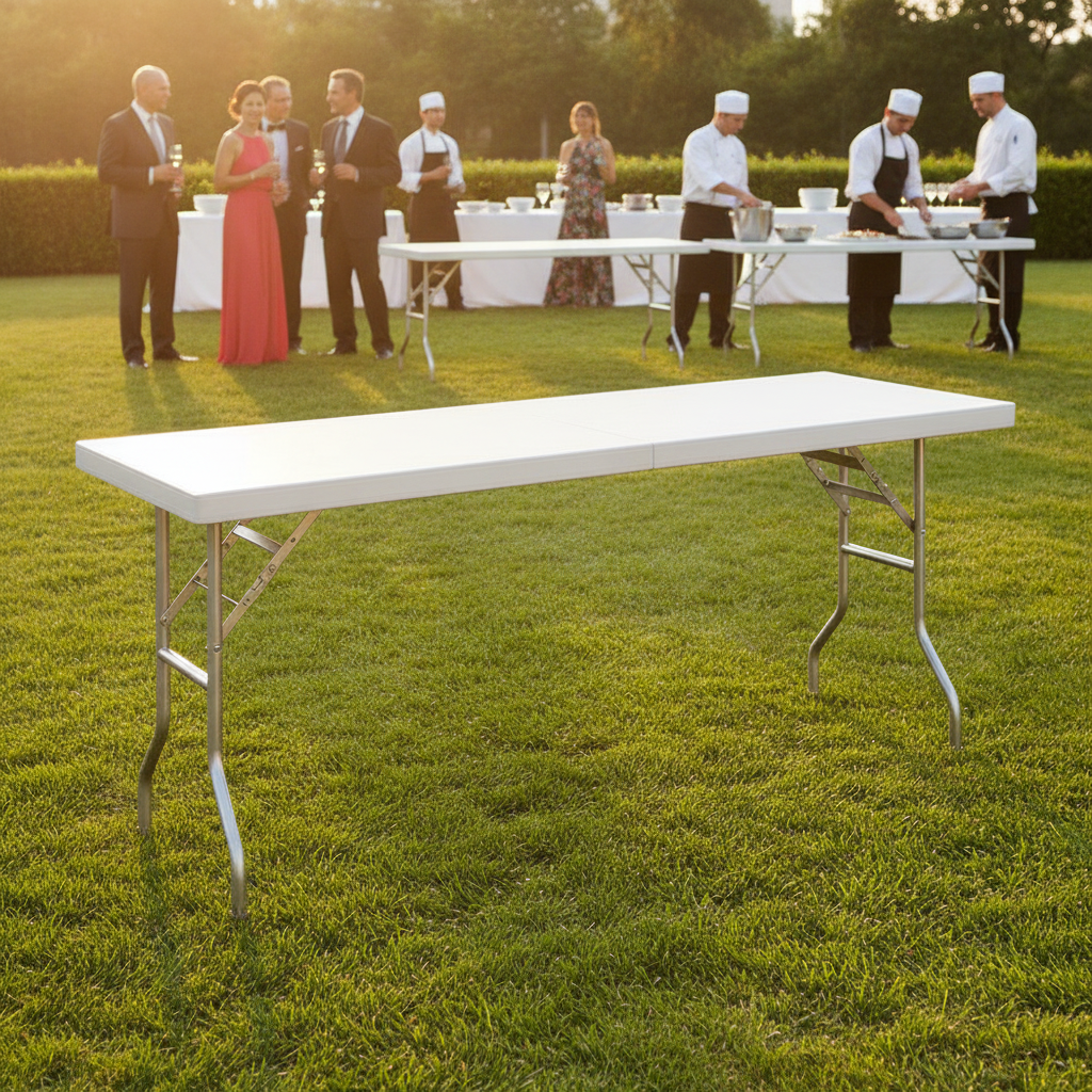 Stainless Steel Folding Work Table 1830x610mm for Outdoor Events