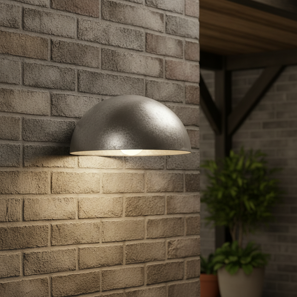 Galvanised Steel Outdoor Wall Light for Sheltered Areas