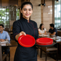 Polypropylene Plates 174mm Red Ceramic for Schools & Institutions (Pack of 12)