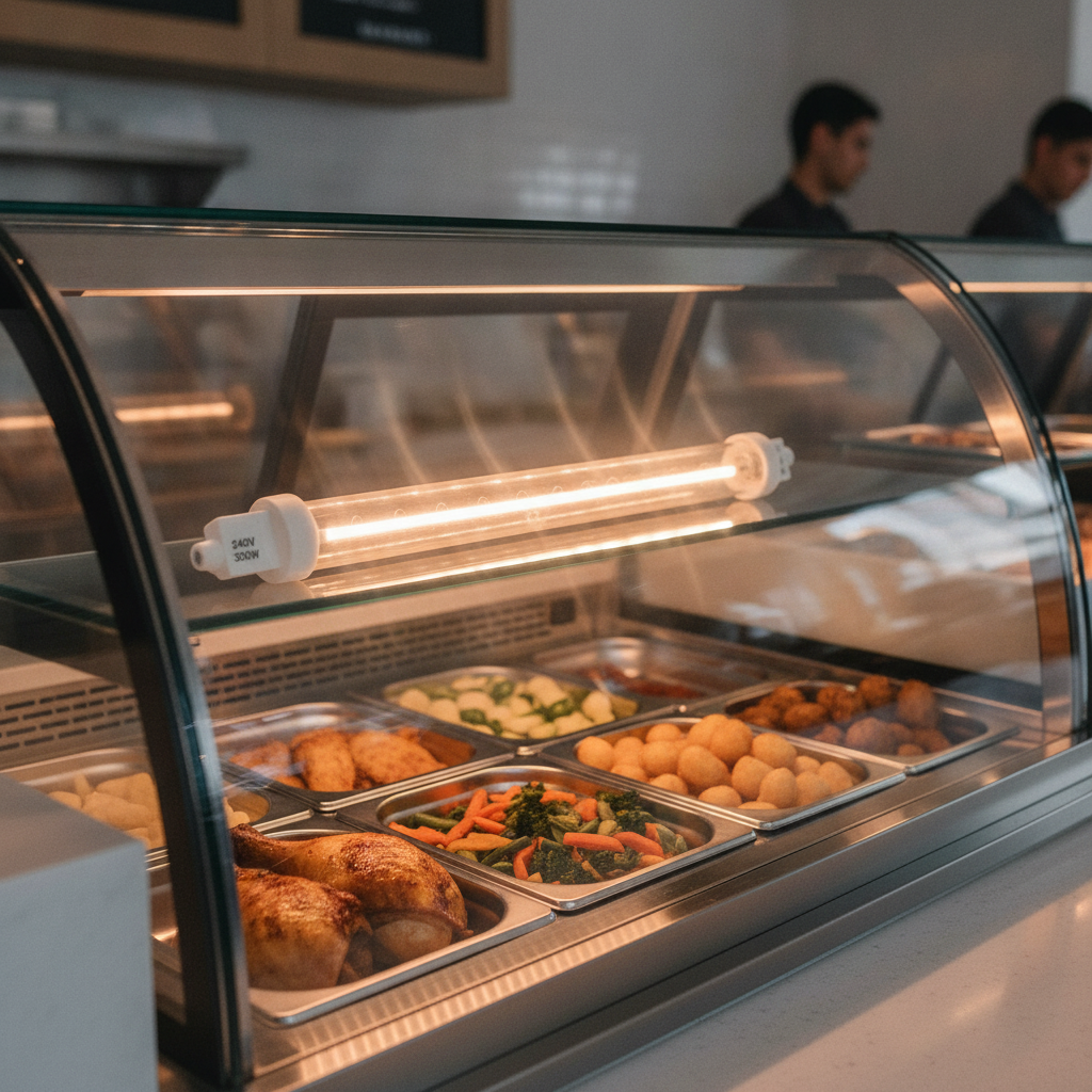 Jacketed Quartz Heat Bulb 500W for Food Displays