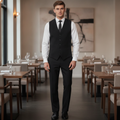 Polyester Black Waiting Trousers Size 42 for Front of House Staff