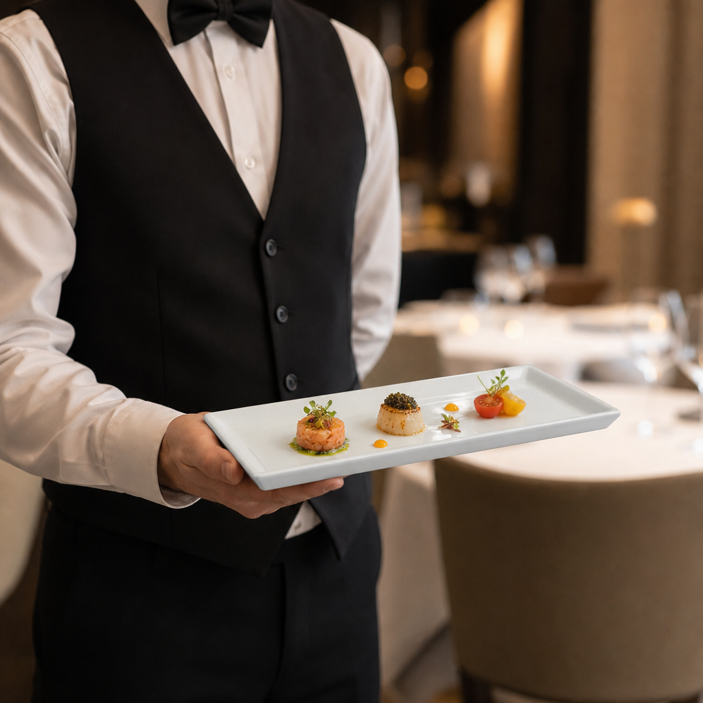 Rectangular Trays 284x102.5mm Fine China for Upscale Dining (Pack of 12)