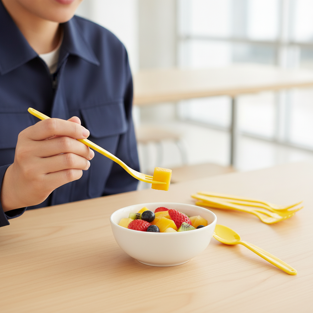 Polypropylene Yellow Forks for Schools & Institutions (Pack of 12)