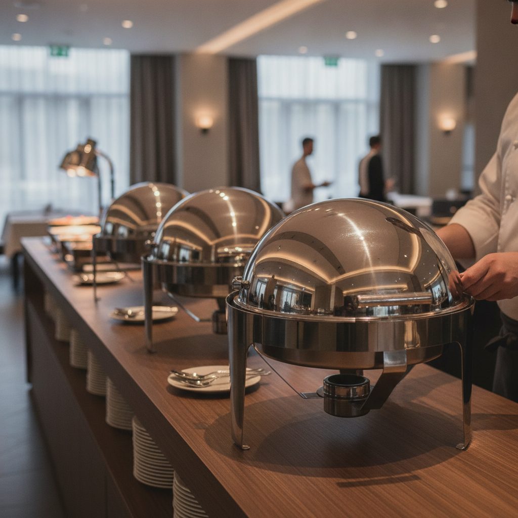 Stainless Steel Round Chafing Dish 7.5L for Catering Events