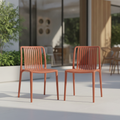 Polypropylene Mild Orange Café Chairs 770mm for Indoor & Outdoor Use (Pack of 2)