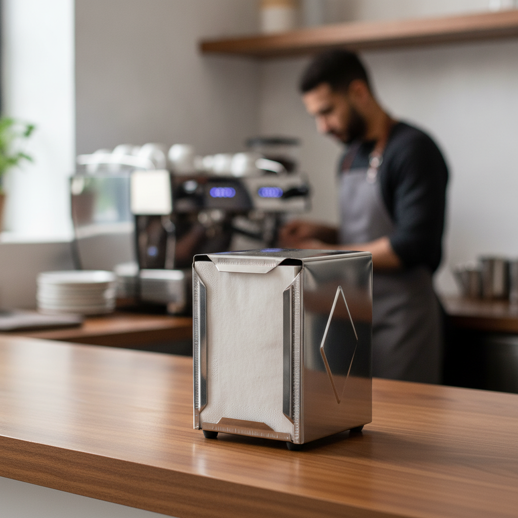 Stainless Steel Napkin Dispenser 140x95mm for Cafés & Food Vans