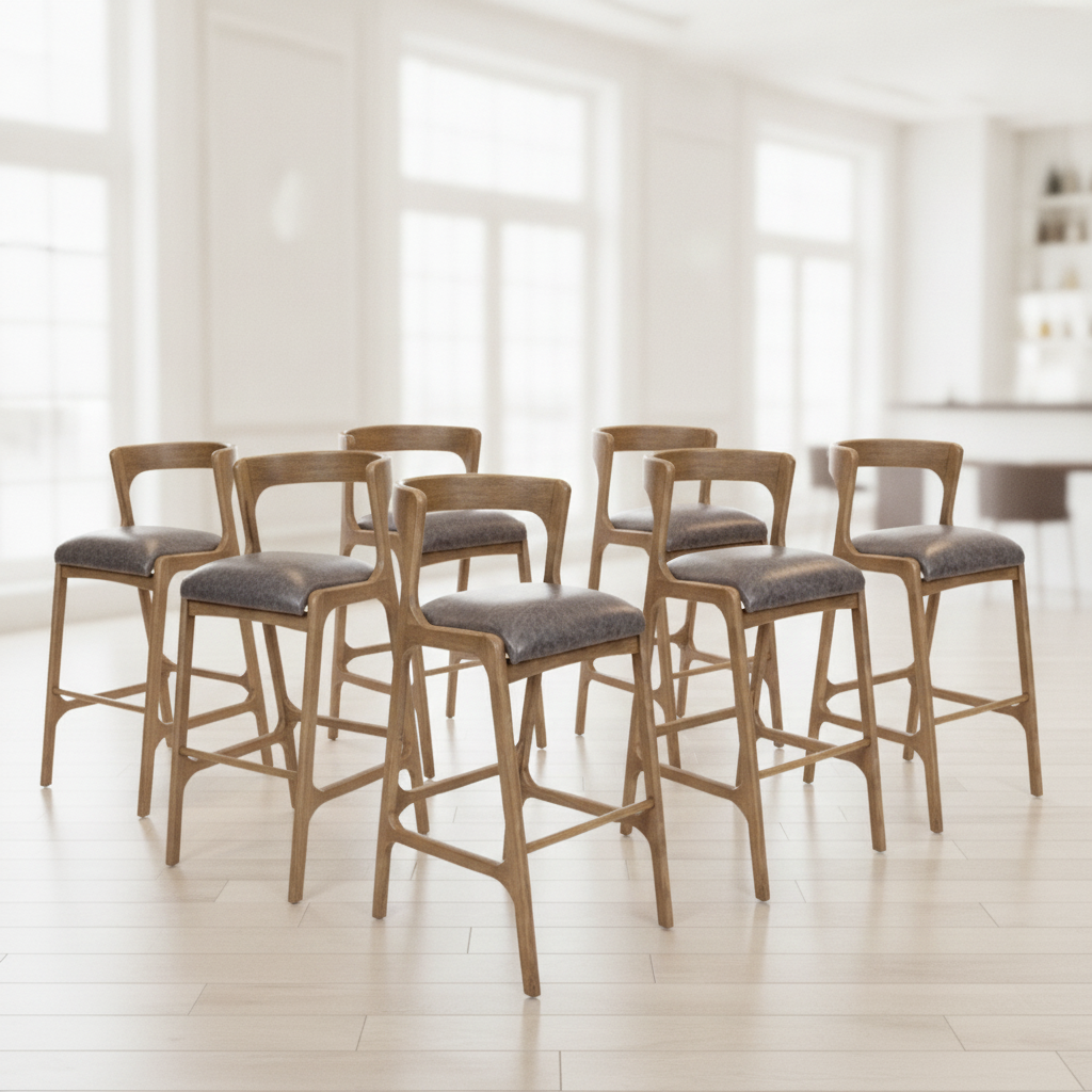 Rubber Wood Bar Chair 1055x460mm for Elegant Venue Seating (Pack of 6)