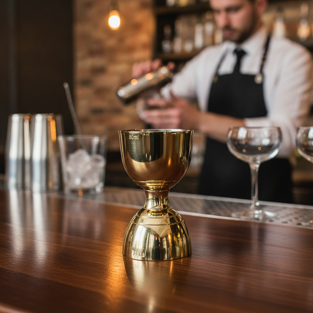 Gold-Plated Bell Jigger 25ml/50ml for Cocktail Preparation