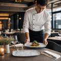 Chefs Oblong Plates Grey Vitrified Ceramic for Elegant Dining (Pack of 12)