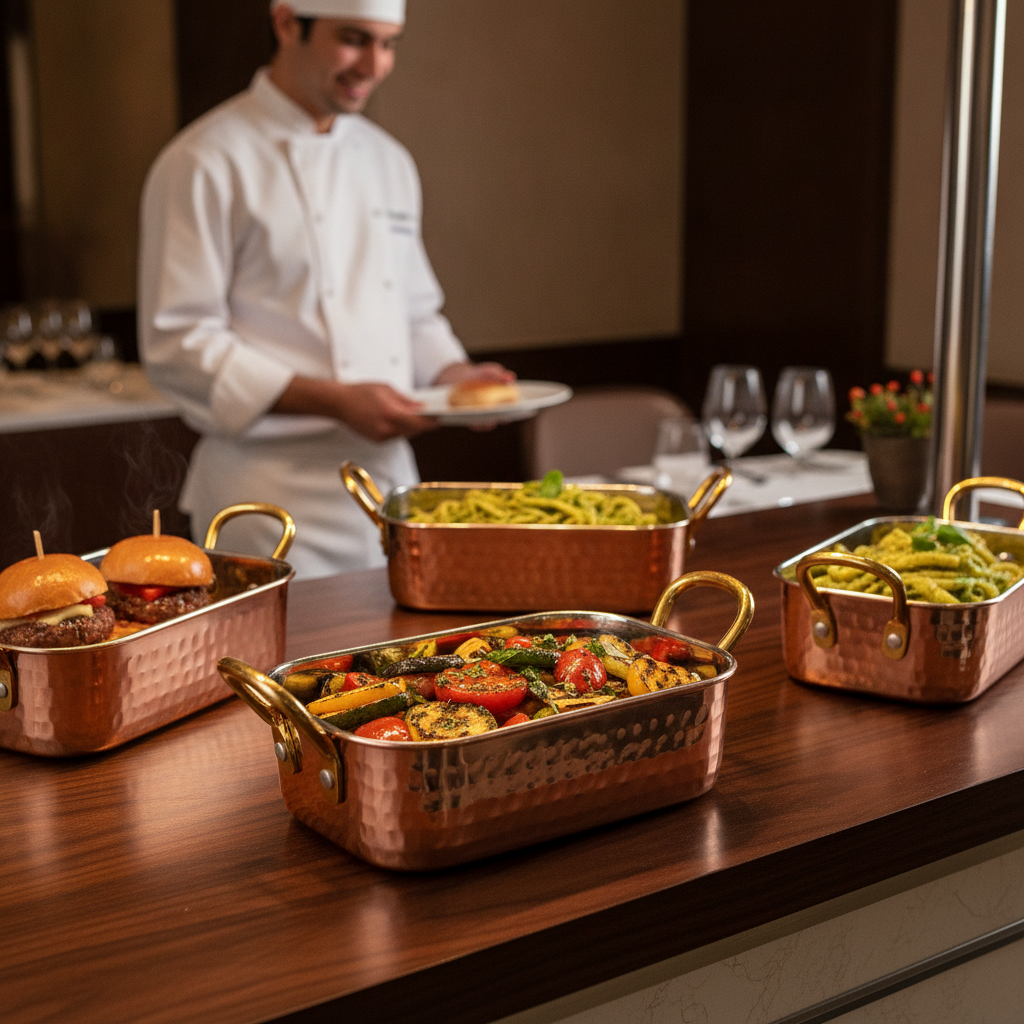 Stainless Steel Small Serving Pan 0.45L for Buffet Presentations