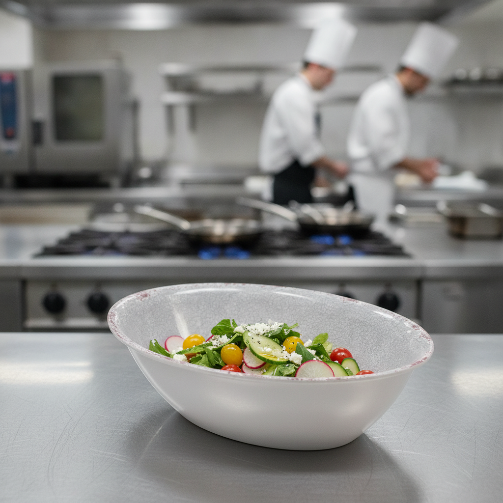 Melamine Oval Bowl 1.5L for Presenting Culinary Creations