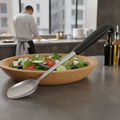 Stainless Steel Salad Spoon 220mm with Black Handle for Serving Salads