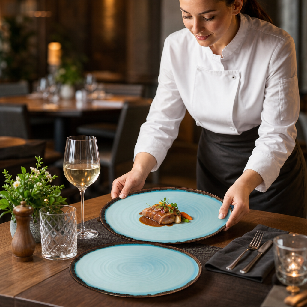 Walled Plates 260mm Vitrified Porcelain for Dining Tables (Pack of 6)