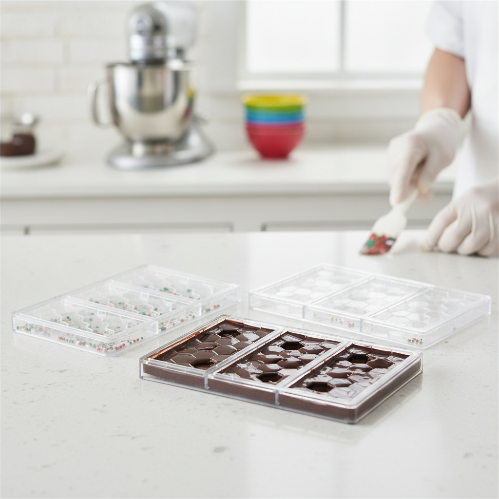 Durable Clear Tritan Chocolate Bar Mould for Baking (Pack of 3)