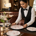 Rimmed Plates Design Vitrified Ceramic for Dining (Pack of 6)