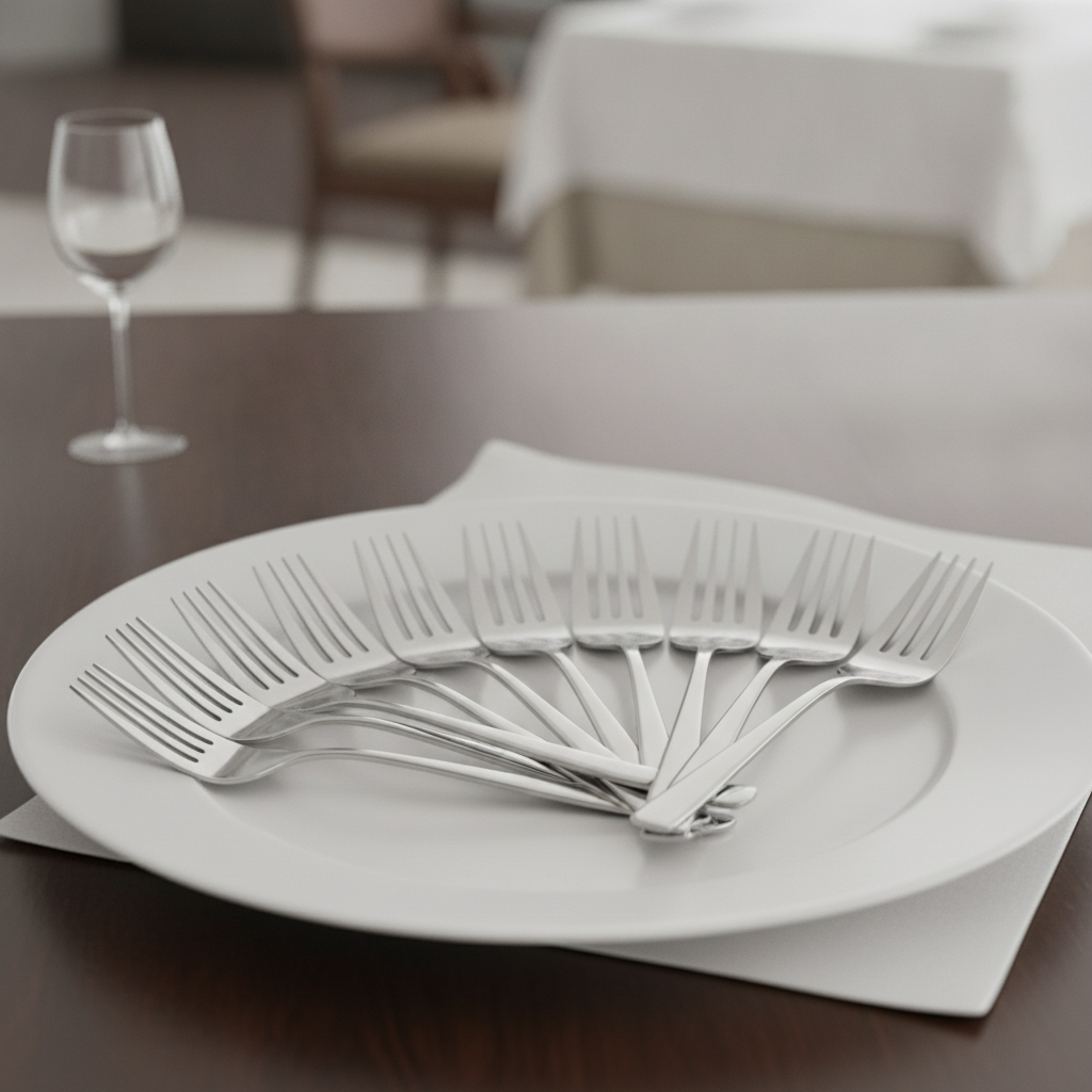 Stainless Steel Dessert Forks for Elegant Dining (Pack of 12)