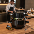 Enamel Mussel Pot 800ml for Seafood Service