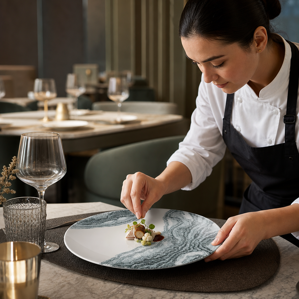 Plates 280mm Black Vitrified Ceramic for Modern Hospitality (Pack of 12)