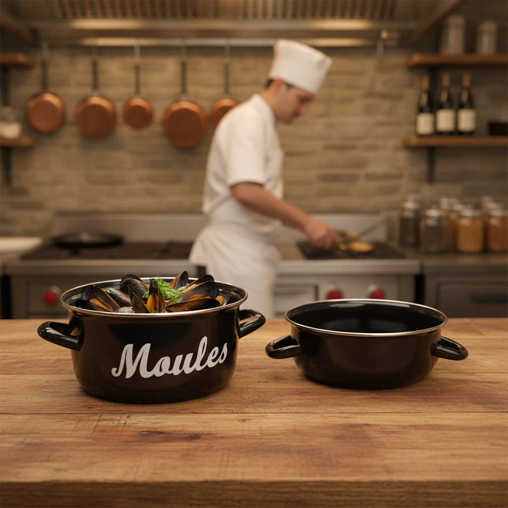 Steel Mussel Pot 2.5L for Seafood Lovers