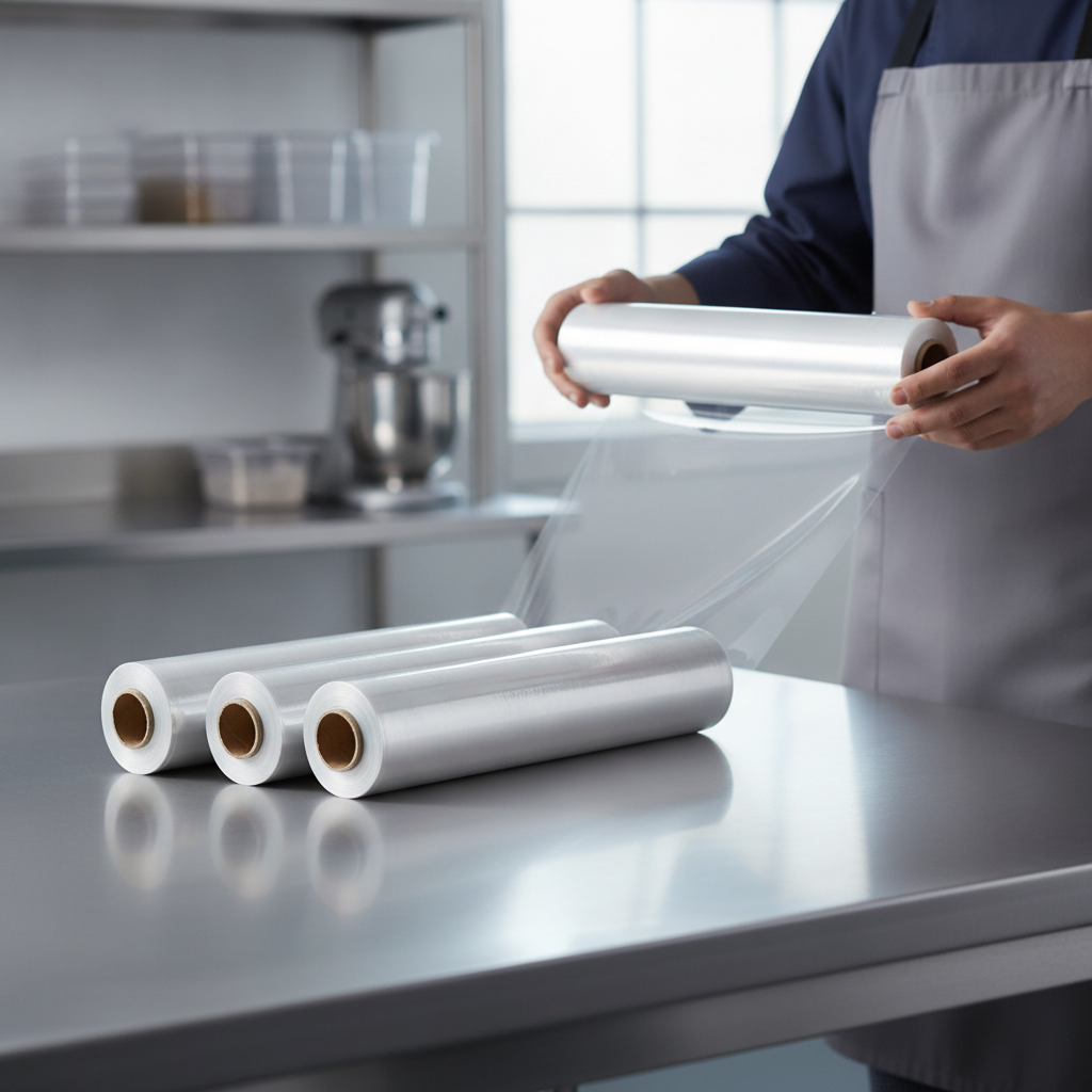 Polyethylene Cling Film 300mm x 300m for Food Storage (Pack of 3)