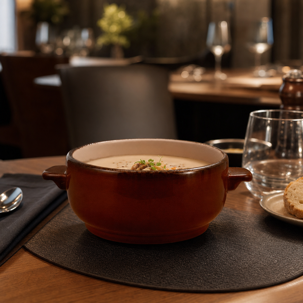Mocha Porcelain Soup Bowls 450mm for Dining & Catering - Pack of 6