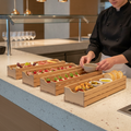 Solid Beech Wood Boxes 530x162mm for Buffet Presentations (Pack of 4)