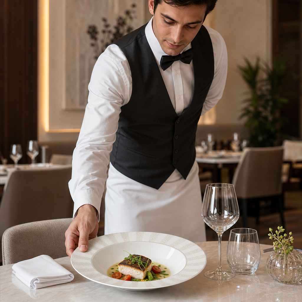 Large Rim Bowls 280mm Taupe Bone China for Upscale Dining (Pack of 6)