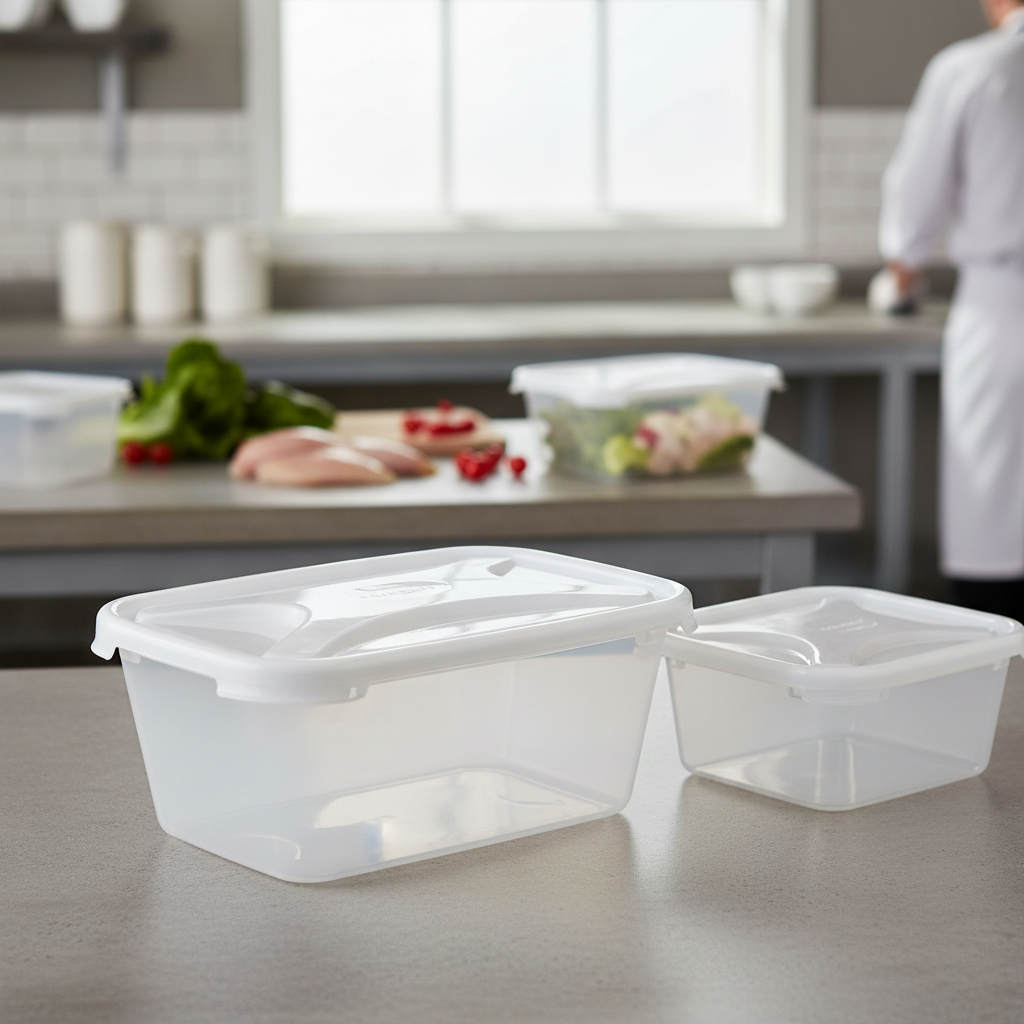 Polypropylene Clear Food Storage Lunch Box 1.2L for Meal Prep
