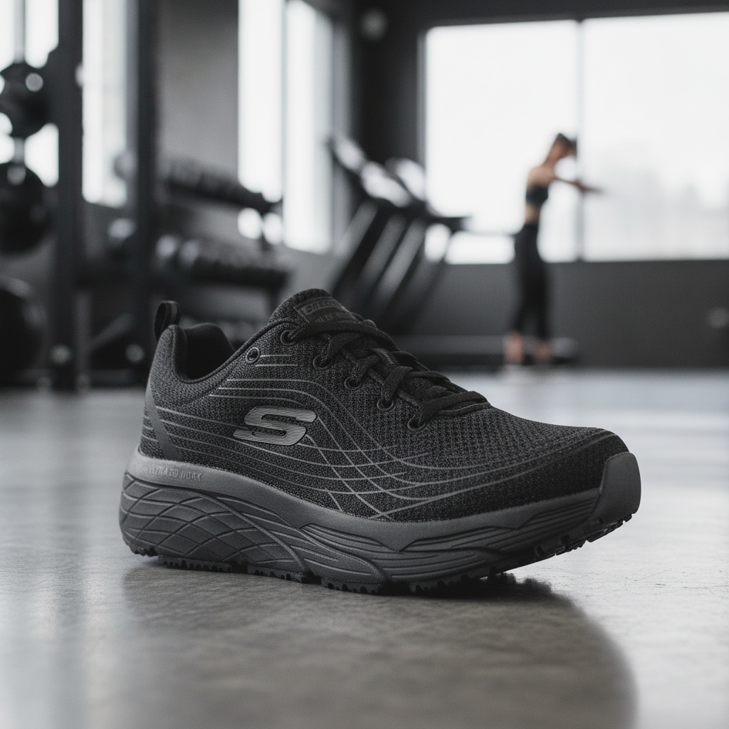 Mesh Black Max Cushioning Elite Trainers for Work (Pack of 1)