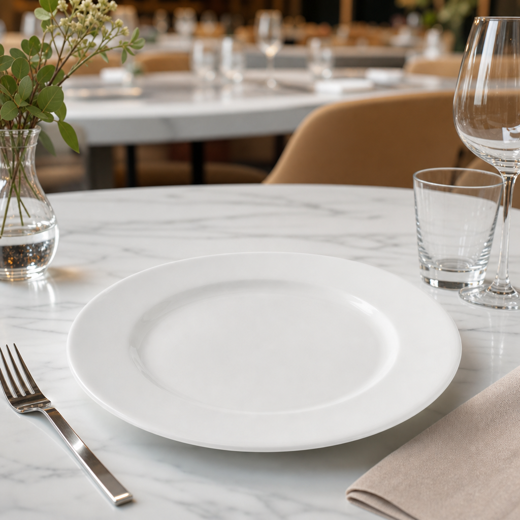 Winged Plates 230mm White Porcelain for Elegant Dining (Pack of 24)