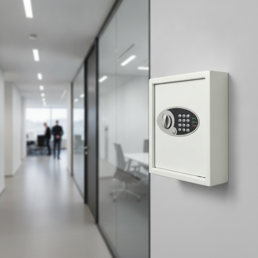 Heavy Duty White Key Safe with Electronic Lock for Offices & Schools