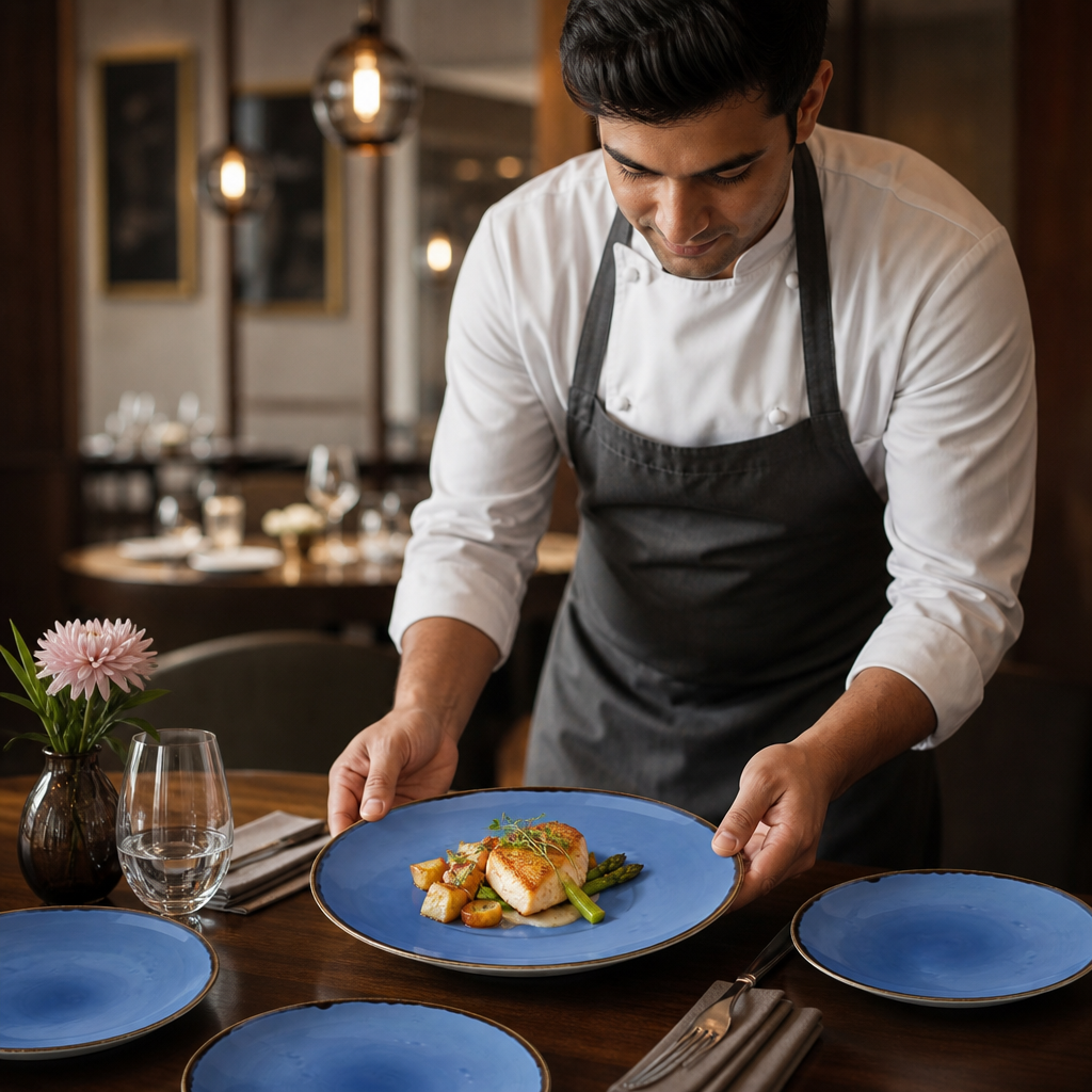 Coupe Plates 260mm Indigo Vitrified Ceramic for Dining (Pack of 12)