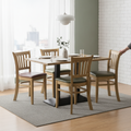 Rubber Wood Dining Table with 4 Chairs 750mm for Home & Office