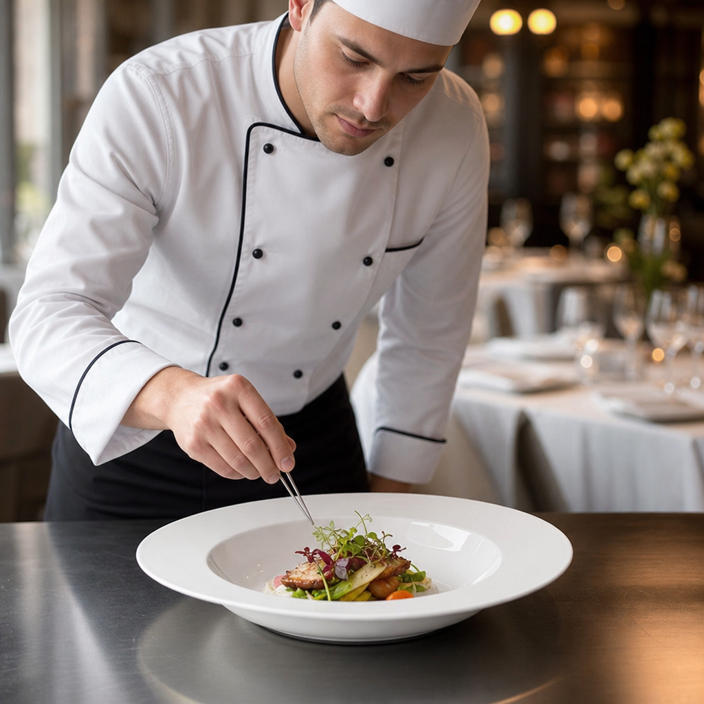 Royal Wide Rimmed Bowl 320mm Bone China for Fine Dining - Single