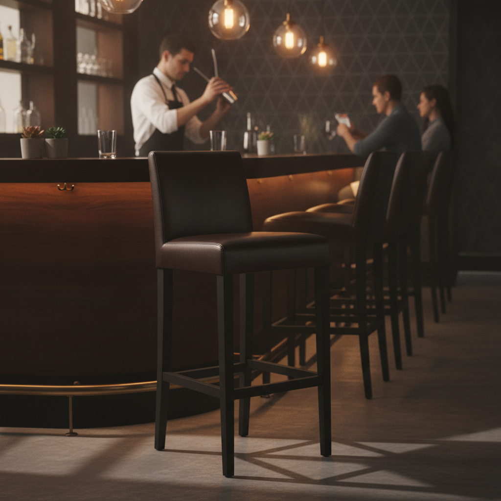 Faux Leather High Bar Stool 760mm for Indoor Use