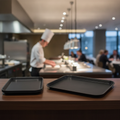Fibreglass Non-Slip Rectangular Tray Black 270x350mm for High-Volume Dining
