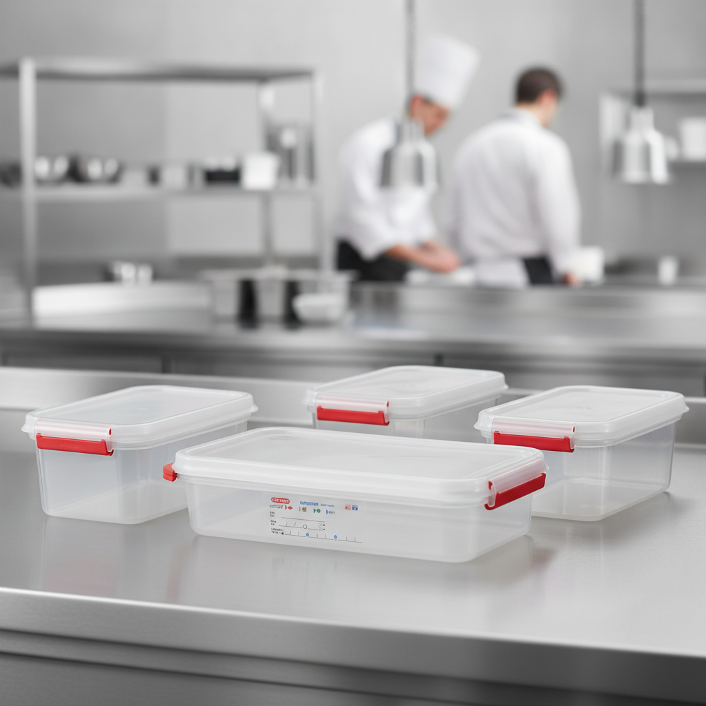 Polypropylene 1/3 Gastronorm Food Containers 2.5L for Commercial Kitchens (Pack of 4)