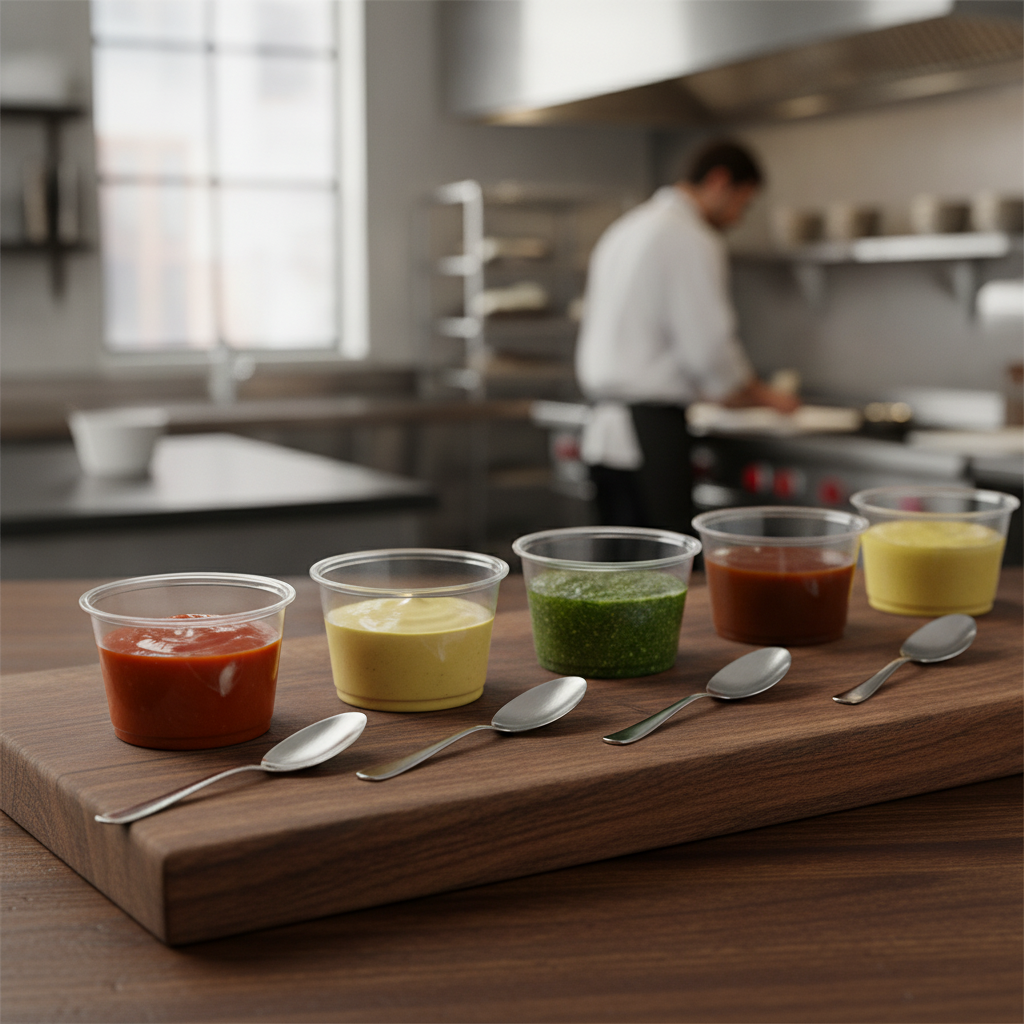 PLA Compostable Cold Portion Pots 120ml for Serving Dips & Sauces (Pack of 2000)