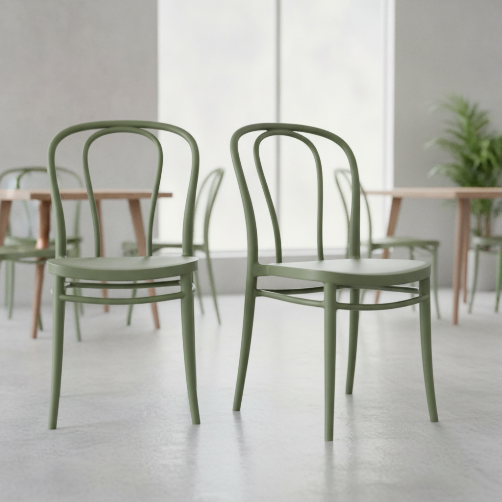 Polypropylene Olive Green Side Chair 850mm for Hospitality & Workspaces (Pack of 2)