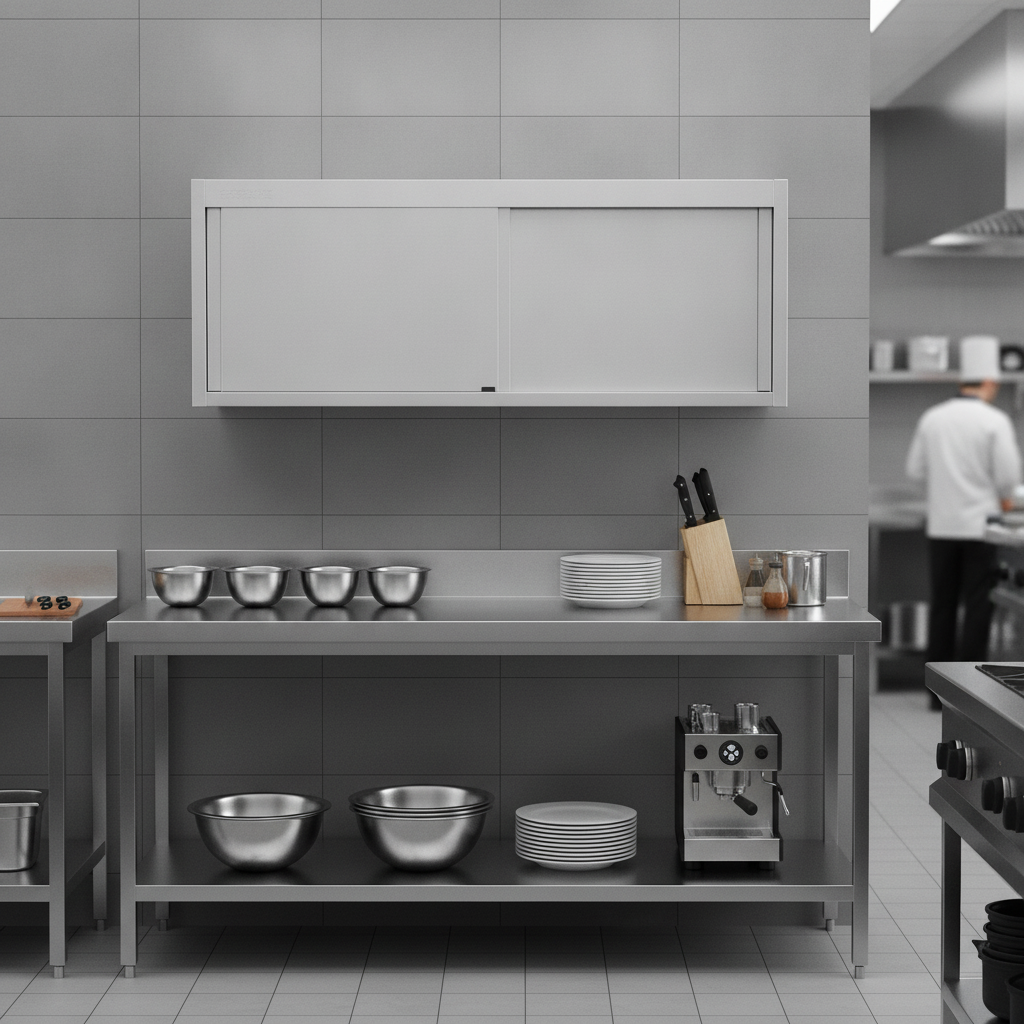 Stainless Steel Wall Cupboard 650x1800x400mm for Kitchen Storage