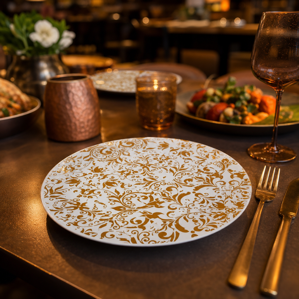 Coupe Plates 153mm Copper Ceramic for Casual Dining (Pack of 12)