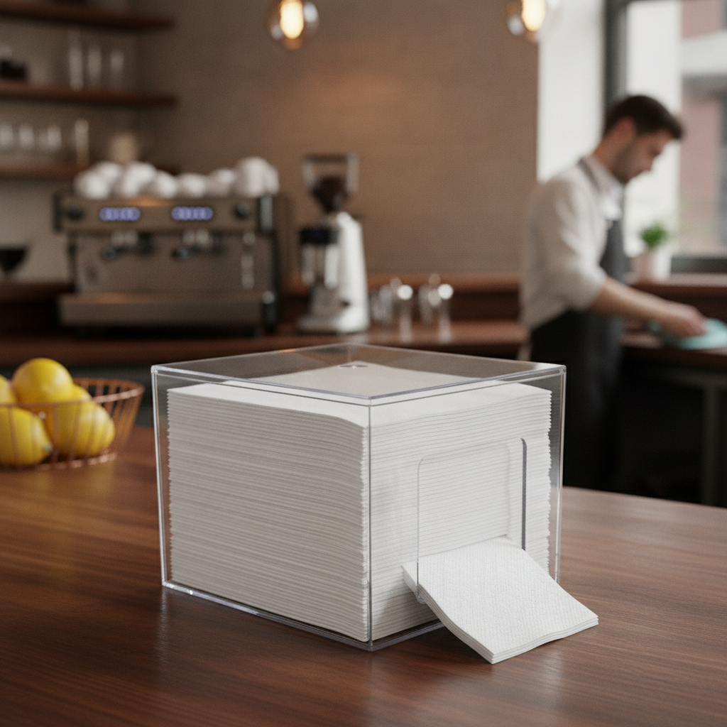 Recyclable White Cocktail Napkins 24x24cm for Bars & Cafés (Pack of 4000)