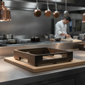 Reclaimed Wood Induction Unit Cover 428mm for Foodservice Presentation