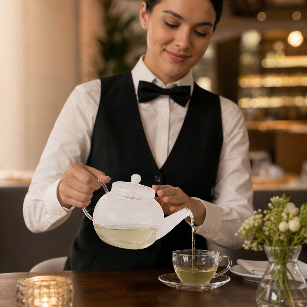 Clear Glass Teapot 400ml for Stylish Beverage Service
