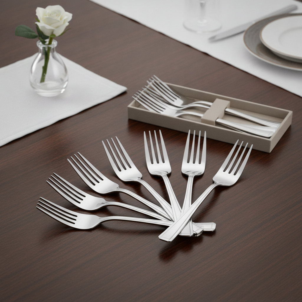 18/0 Stainless Steel Dessert Forks for Dining Tables (Pack of 12)