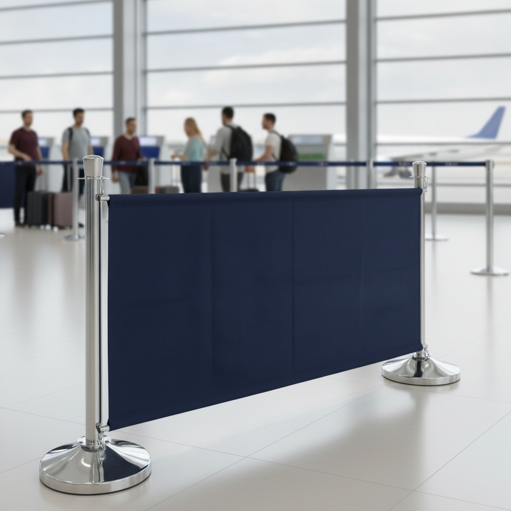 Polyester Dark Blue Canvas Barrier 700x1430mm for Queuing Systems